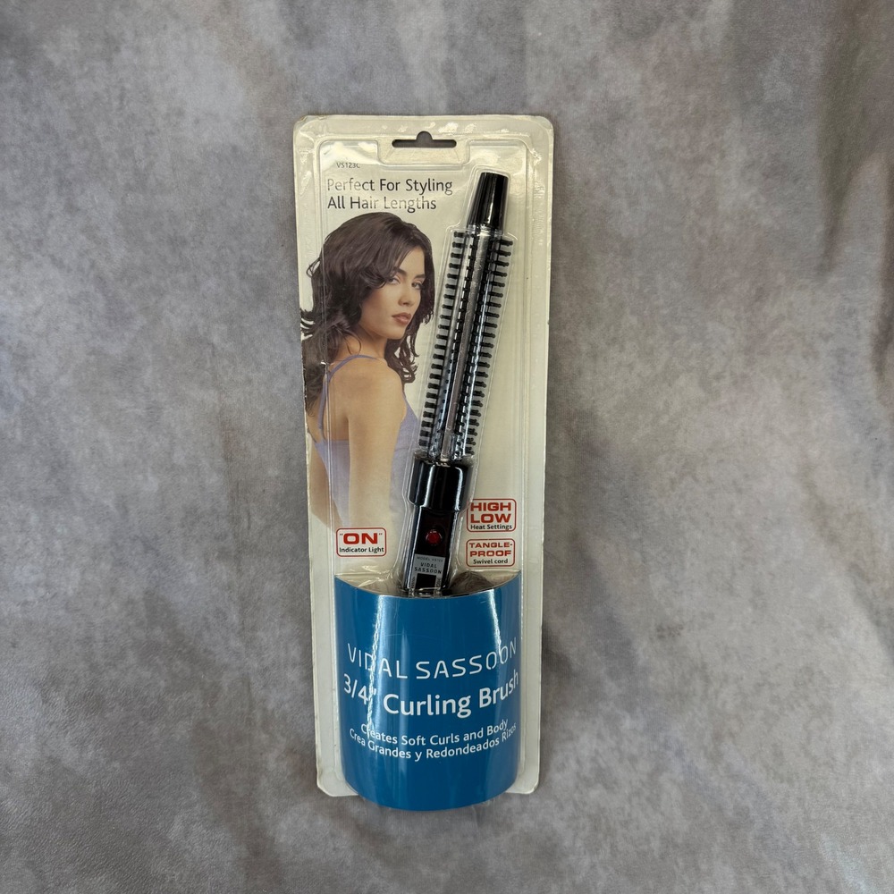 Vidal Sassoon Curling Brush Women OS Black 3/4 Inch Barrel VS123C New